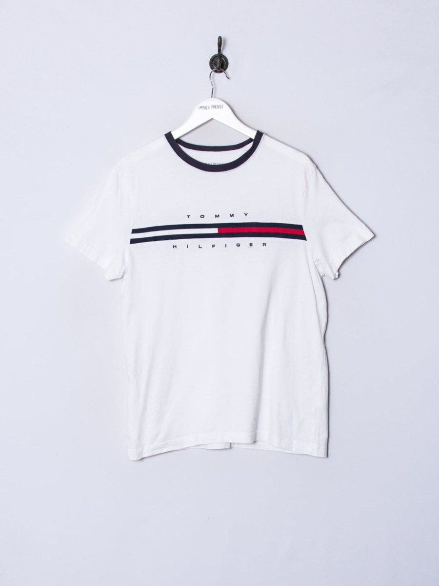 Impalavintage Tommy Hilfiger White Cotton Tee Hot