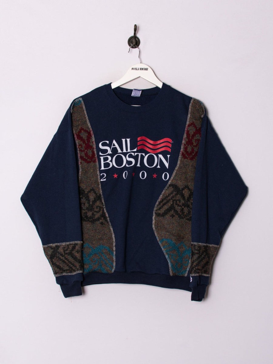 Impalavintage Champion Sails Boston 2000 Rework Sweatshirt New