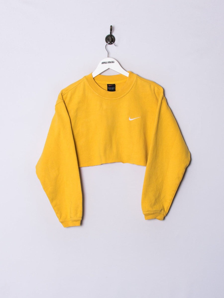 Impalavintage Nike Yellow Croptop Sweatshirt Online