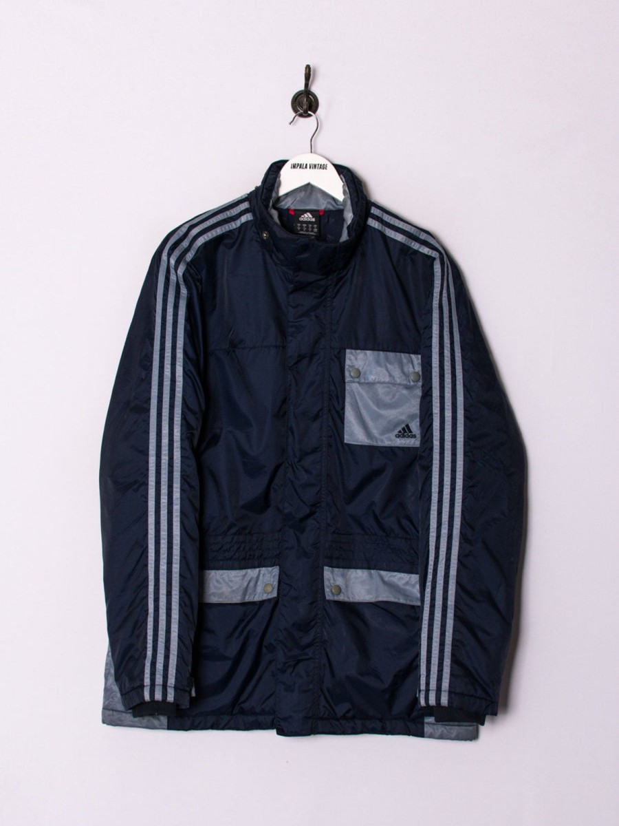 Impalavintage Adidas Navy Blue Long Jacket Clearance