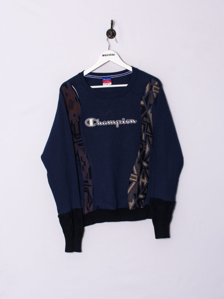 Impalavintage Champion Navy Blue Rework Sweatshirt New