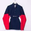 Impalavintage Champion Blue & Red Middled Zipper Light Jacket Online