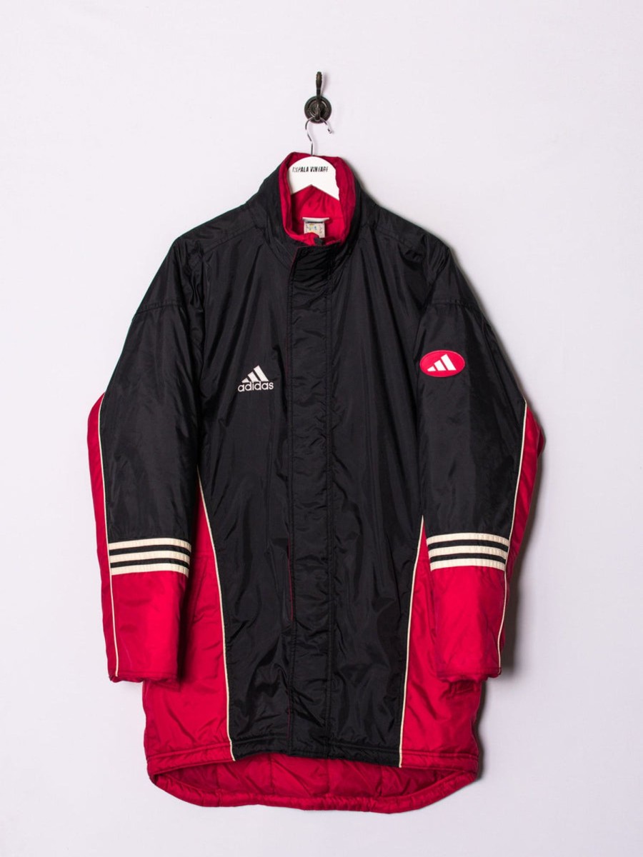 Impalavintage Adidas Black & Red Long Heavy Jacket Hot