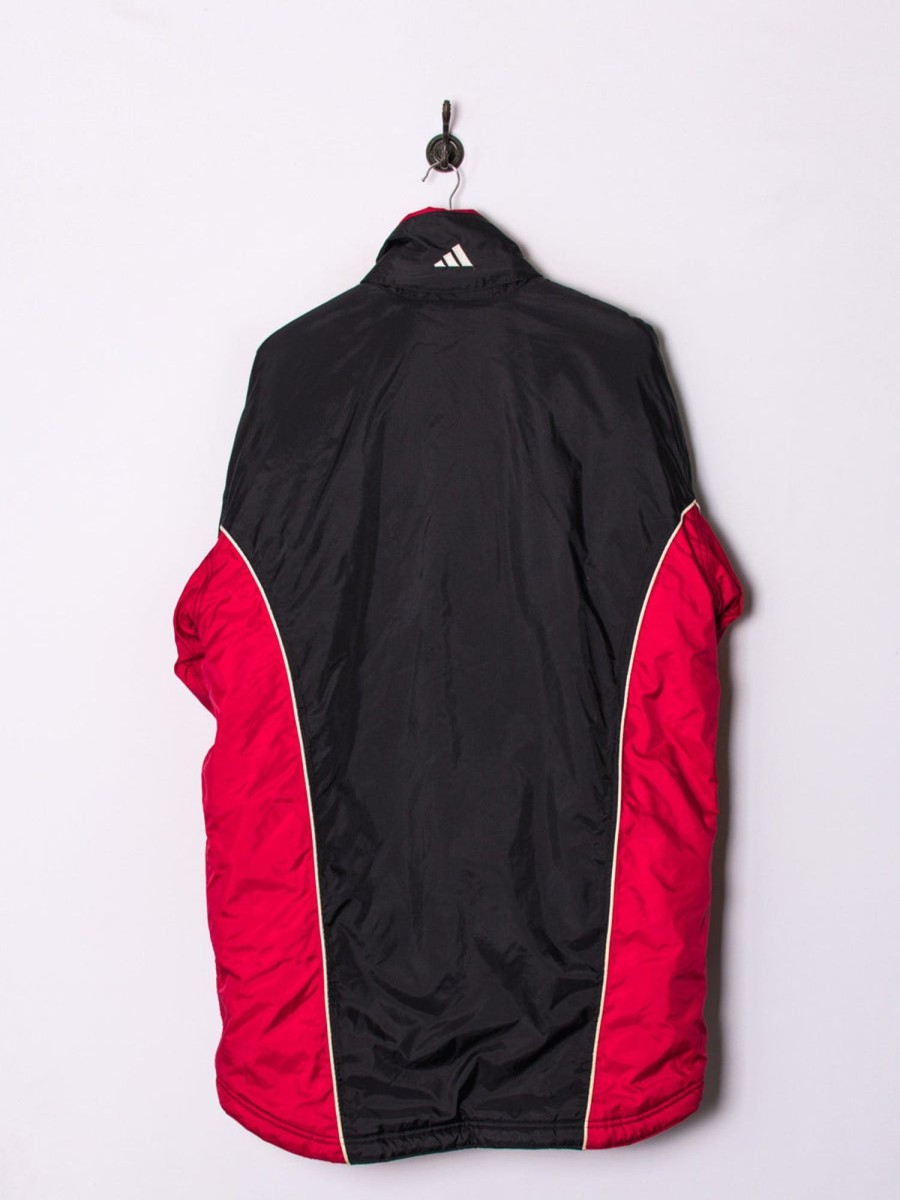 Impalavintage Adidas Black & Red Long Heavy Jacket Hot