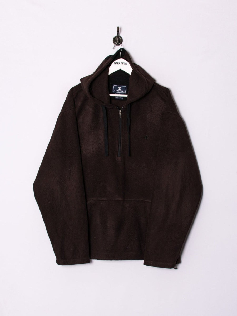 Impalavintage Champion Middled Zipper Fleeced Hoodie Best