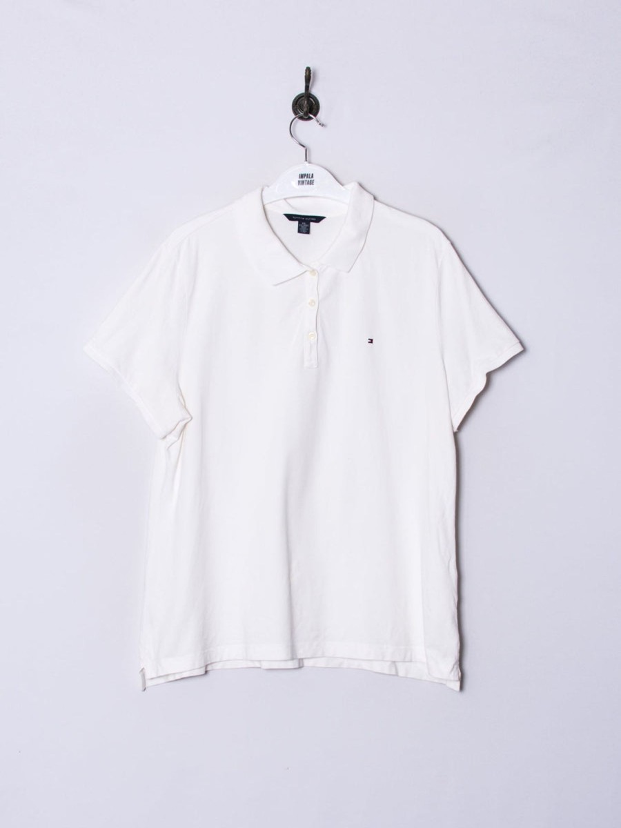 Impalavintage Tommy Hilfiger Women White Poloshirt New