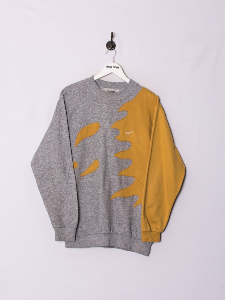 Impalavintage Nike Gold & Grey Rework Sweatshirt Best