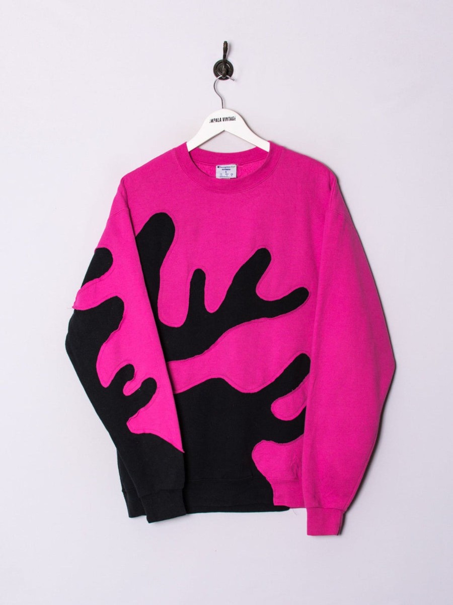 Impalavintage Champion Pink Ii Rework Sweatshirt New