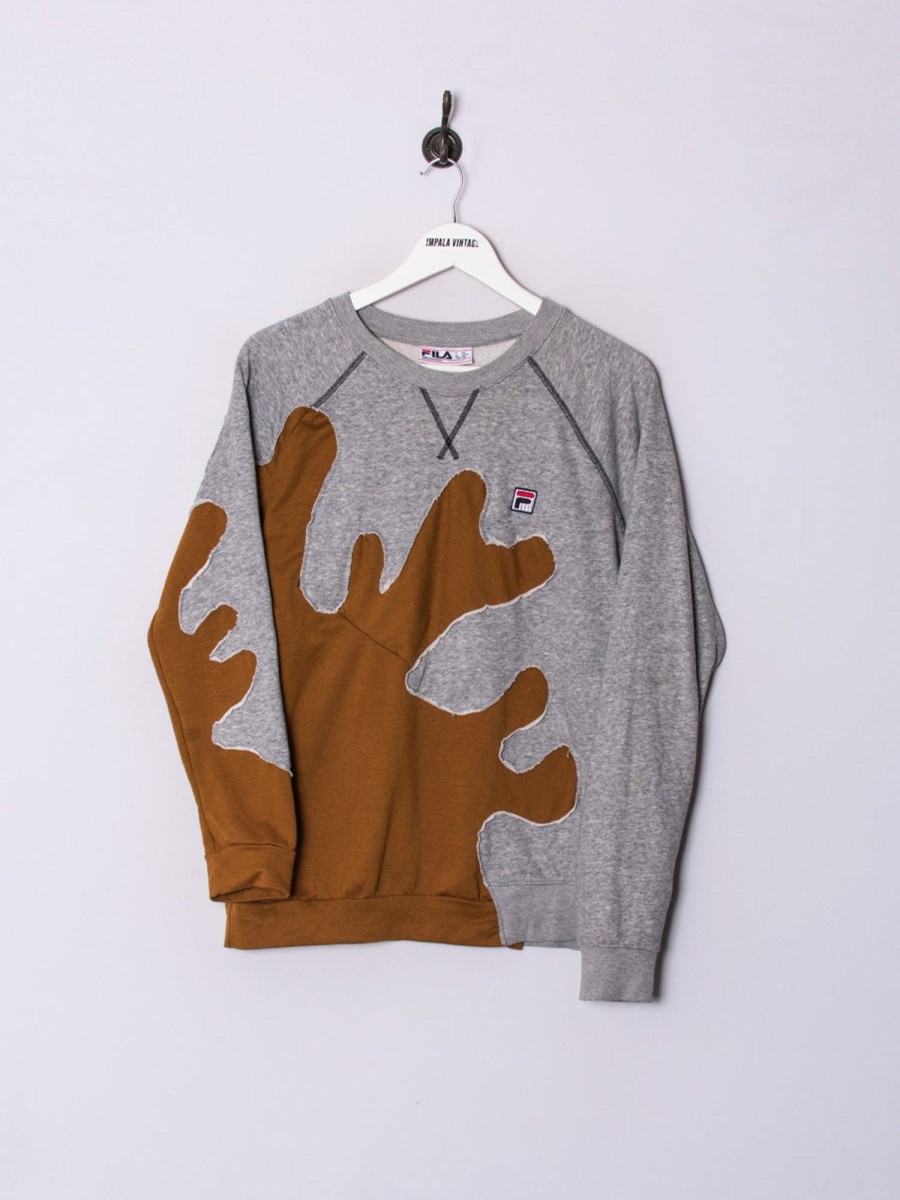 Impalavintage Fila Grey Rework Sweatshirt New