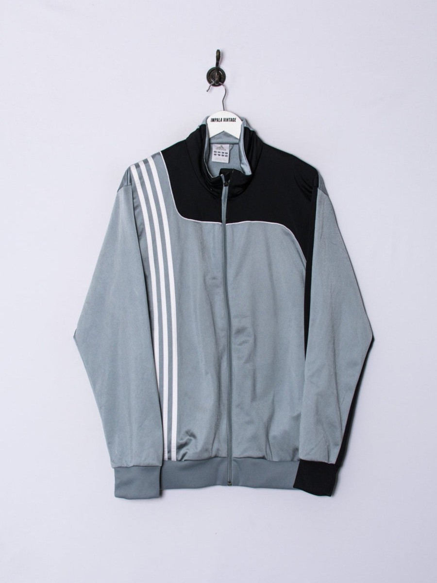 Impalavintage Adidas Grey & Black Track Jacket Clearance