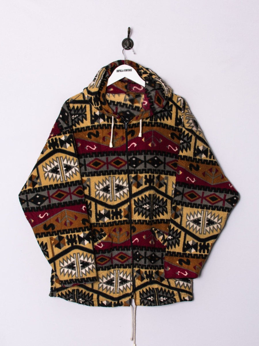 Impalavintage Ethnic Zipper Fleece New