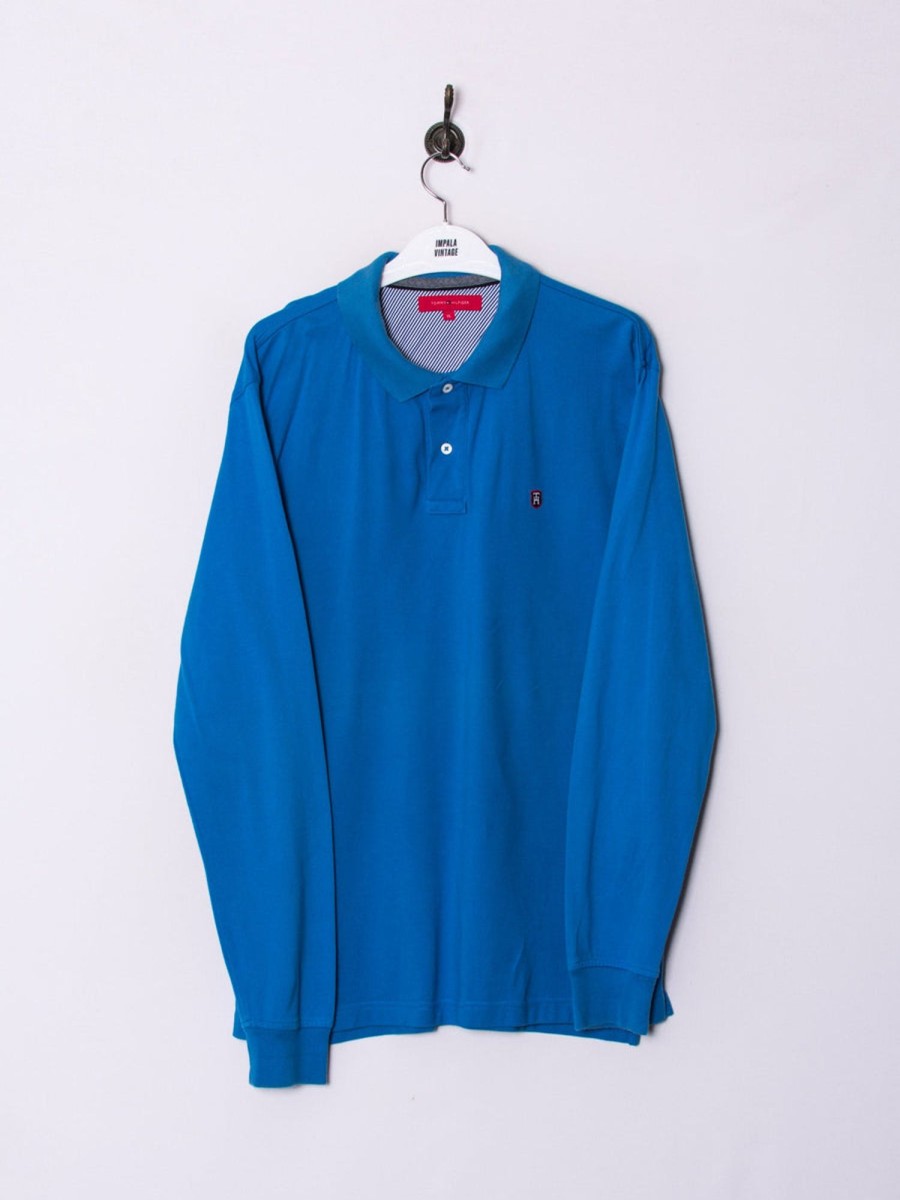 Impalavintage Tommy Hilfiger Blue Long Sleeves Poloshirt Clearance