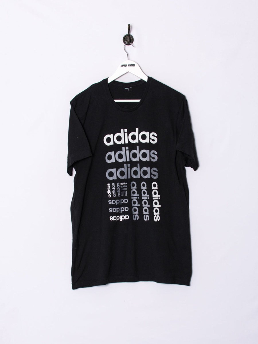 Impalavintage Adidas Black Cotton Tee Clearance