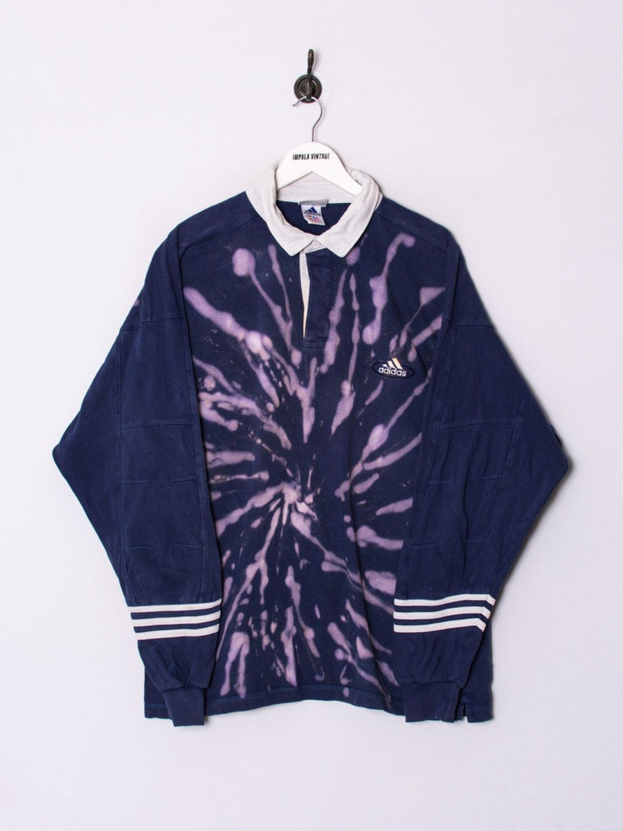 Impalavintage Adidas Tie Dye Long Sleeves Poloshirt Hot