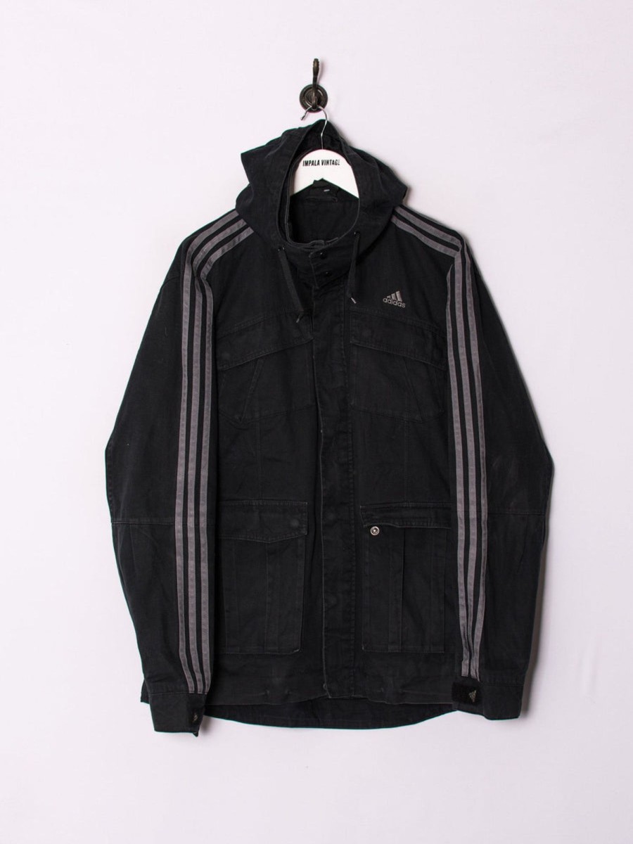 Impalavintage Adidas Black Long Jacket Wholesale