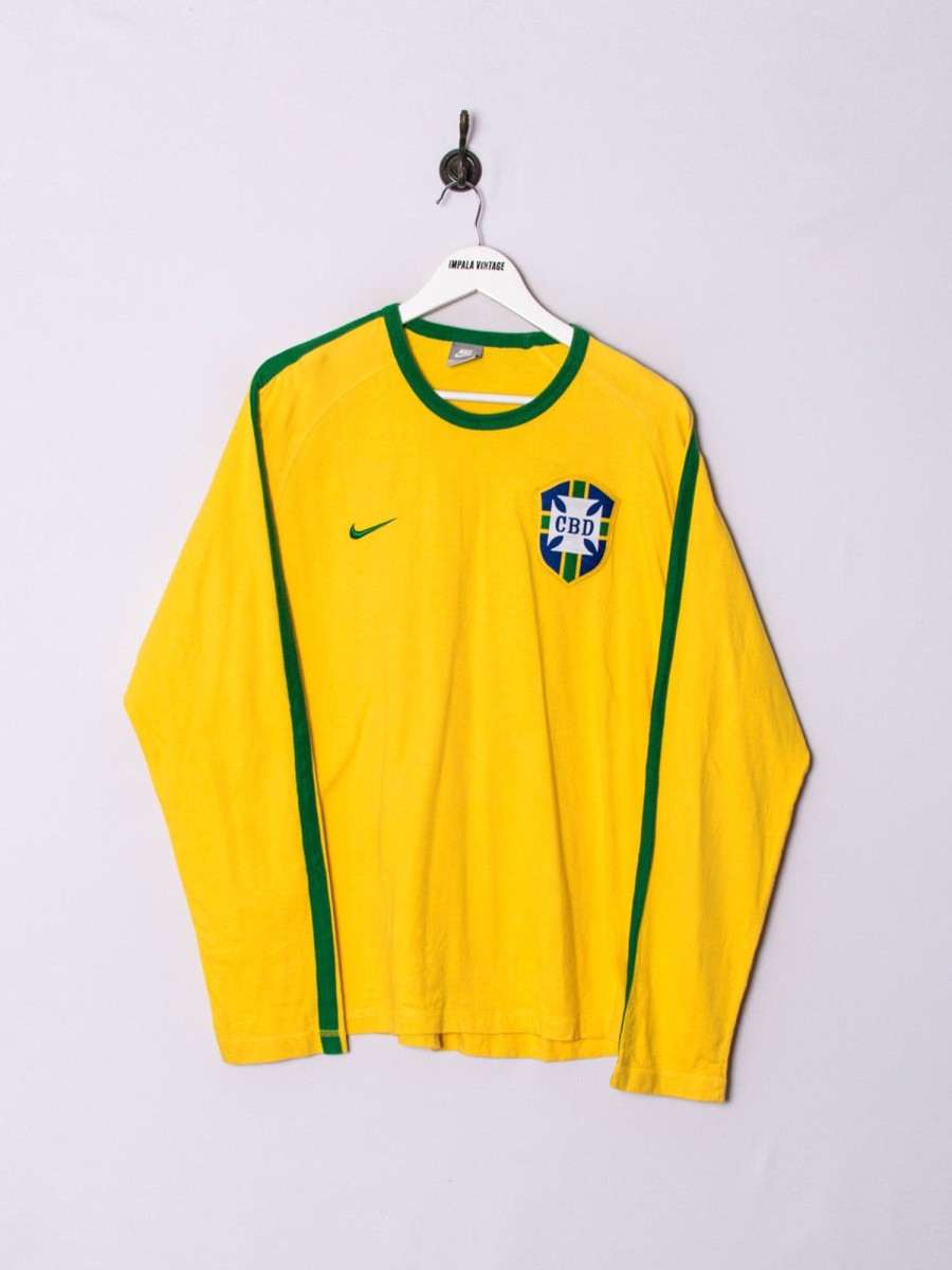 Impalavintage Brazil National Team Nike 1958 Long Sleeves Tee Hot