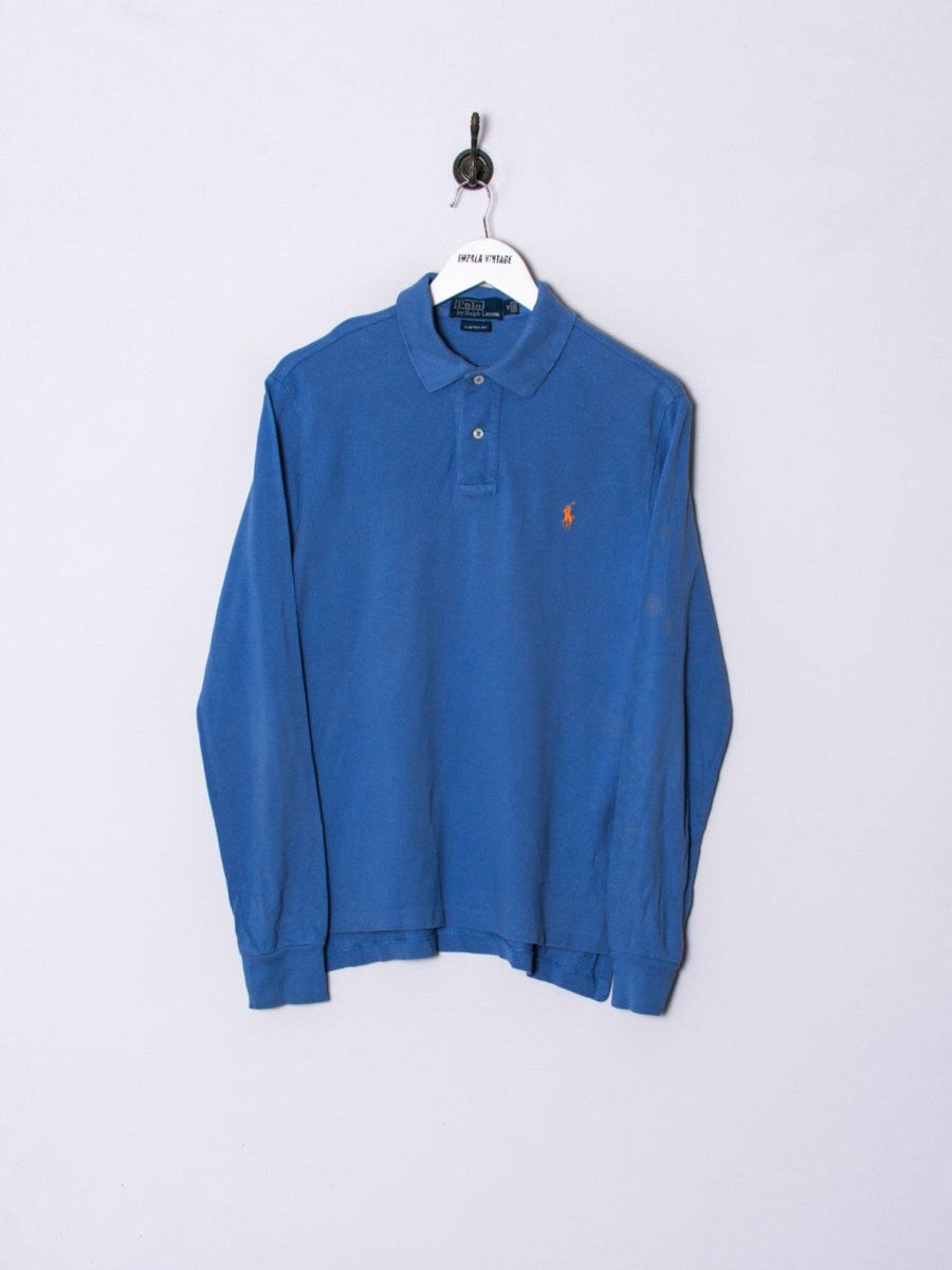 Impalavintage Polo Ralph Lauren Blue Ii Long Sleeves Poloshirt Wholesale