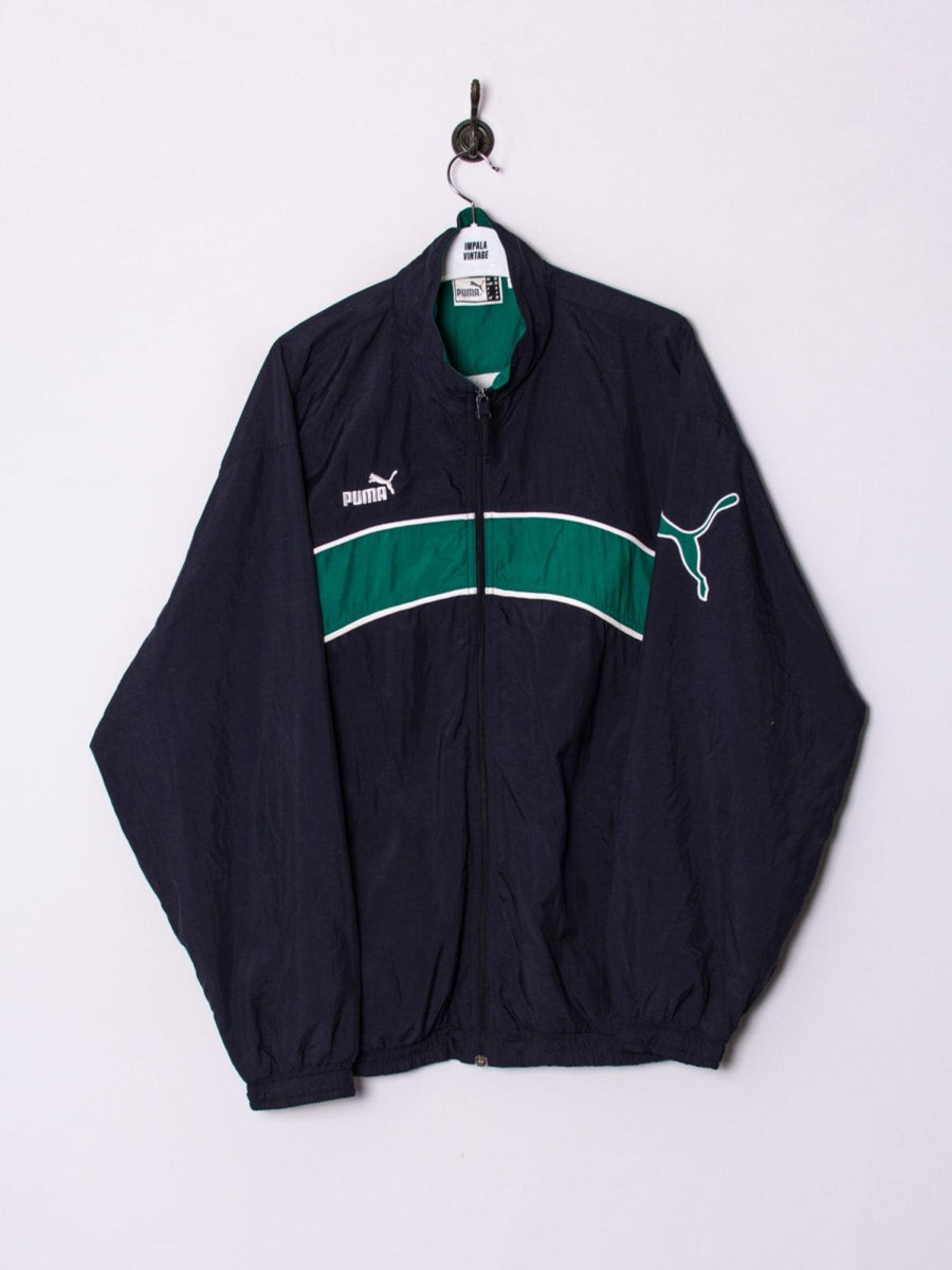 Impalavintage Puma Blue & Green Track Jacket Wholesale