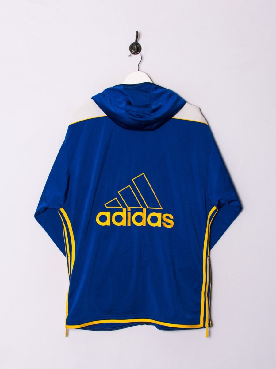 Impalavintage Adidas Blue Hooded Track Jacket Online