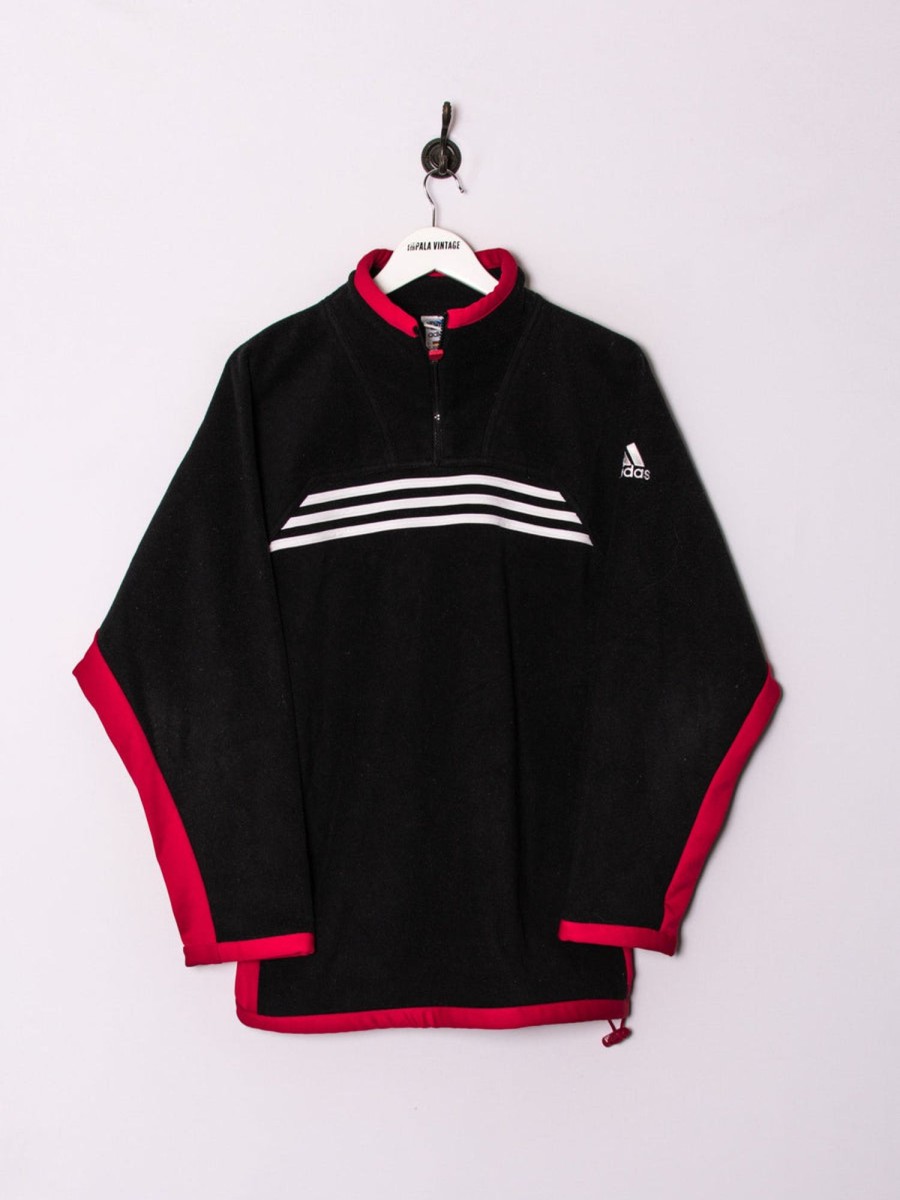 Impalavintage Adidas Black Zipper Fleece Hot