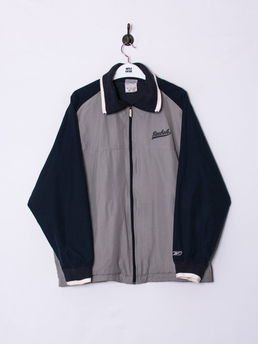 Impalavintage Reebok Grey & Blue Track Jacket Hot