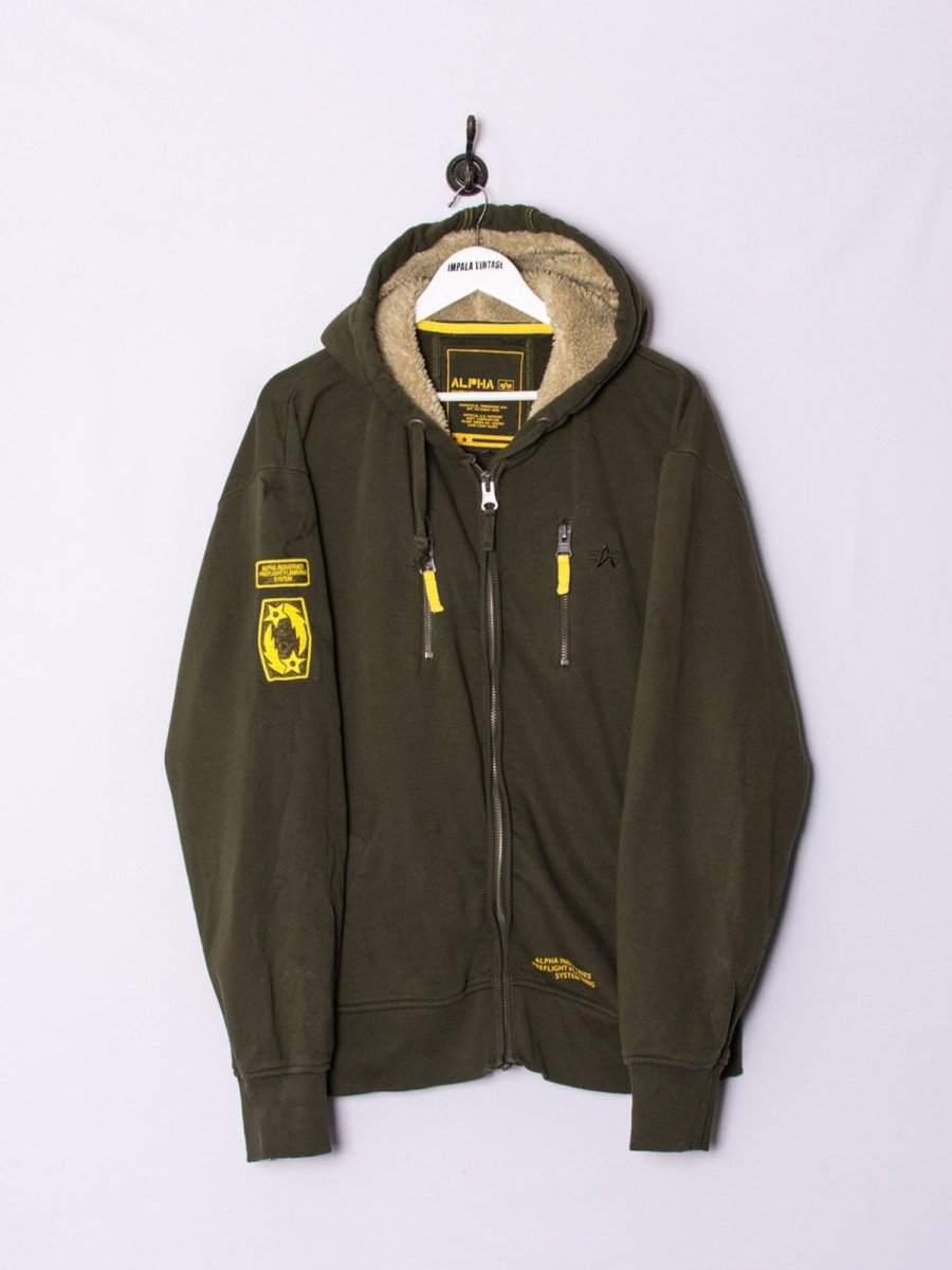 Impalavintage Alpha Industries Zipper Hoodie New