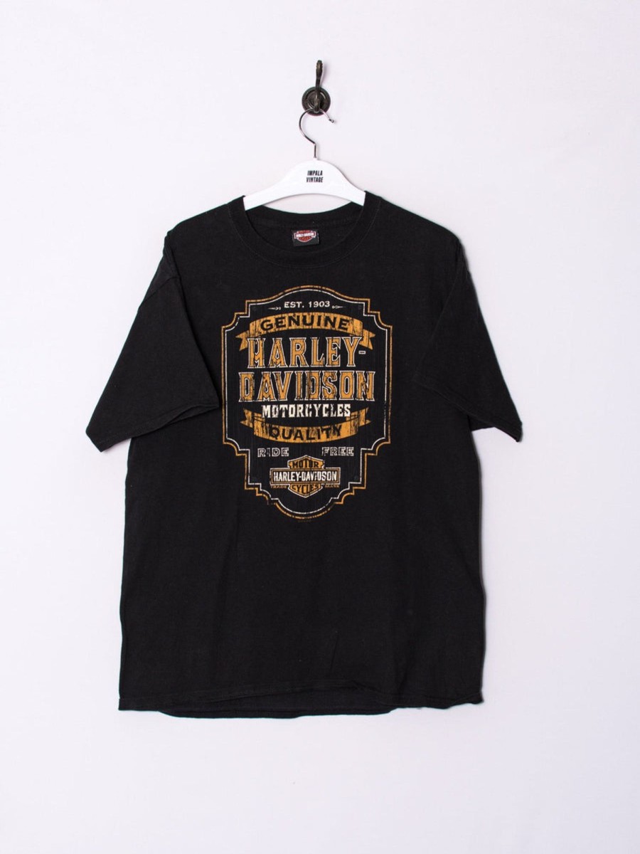 Impalavintage Harley Davidson Black Cotton Tee Clearance