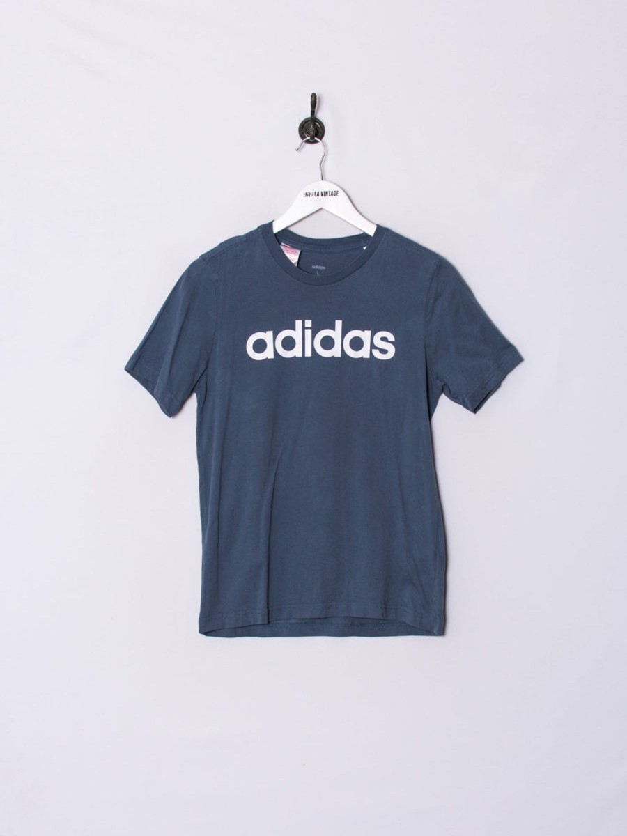 Impalavintage Adidas Blue Cotton Tee Best