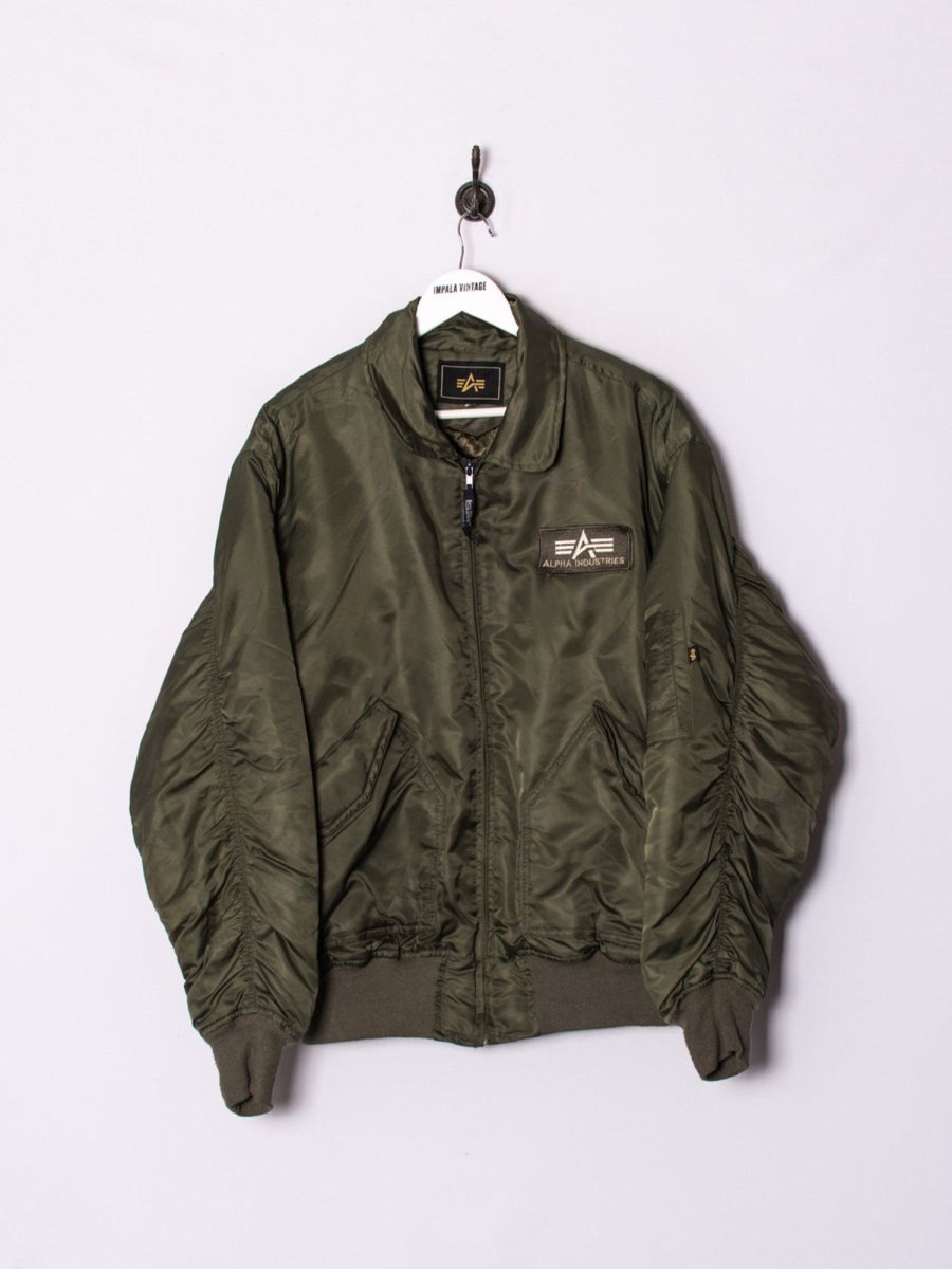 Impalavintage Alpha Industries Green Bomber Jacket New