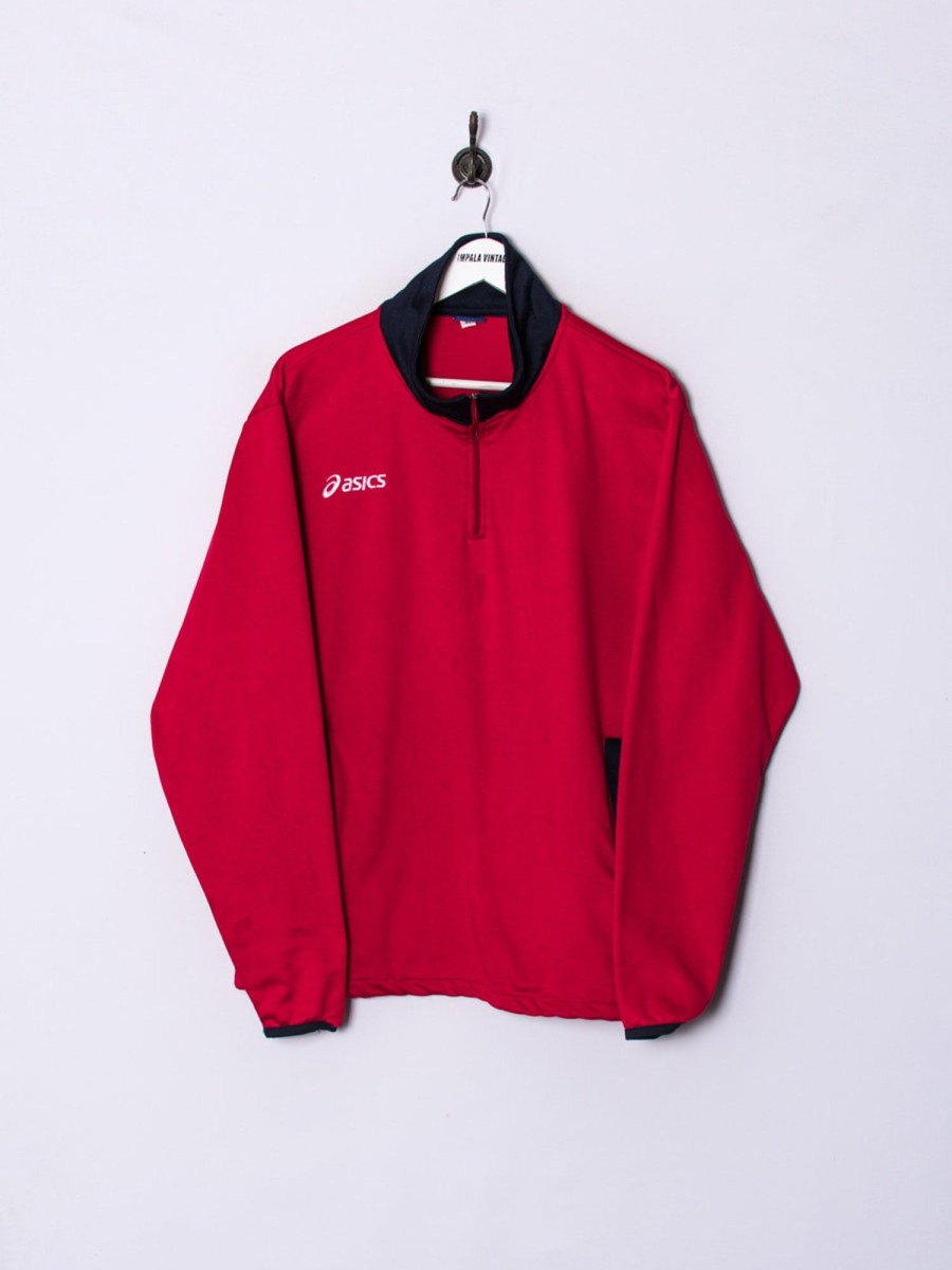 Impalavintage Asics Red 1/3 Zipper Sweatshirt Best