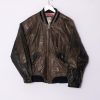 Impalavintage Trapper Leather Bomber Jacket Clearance