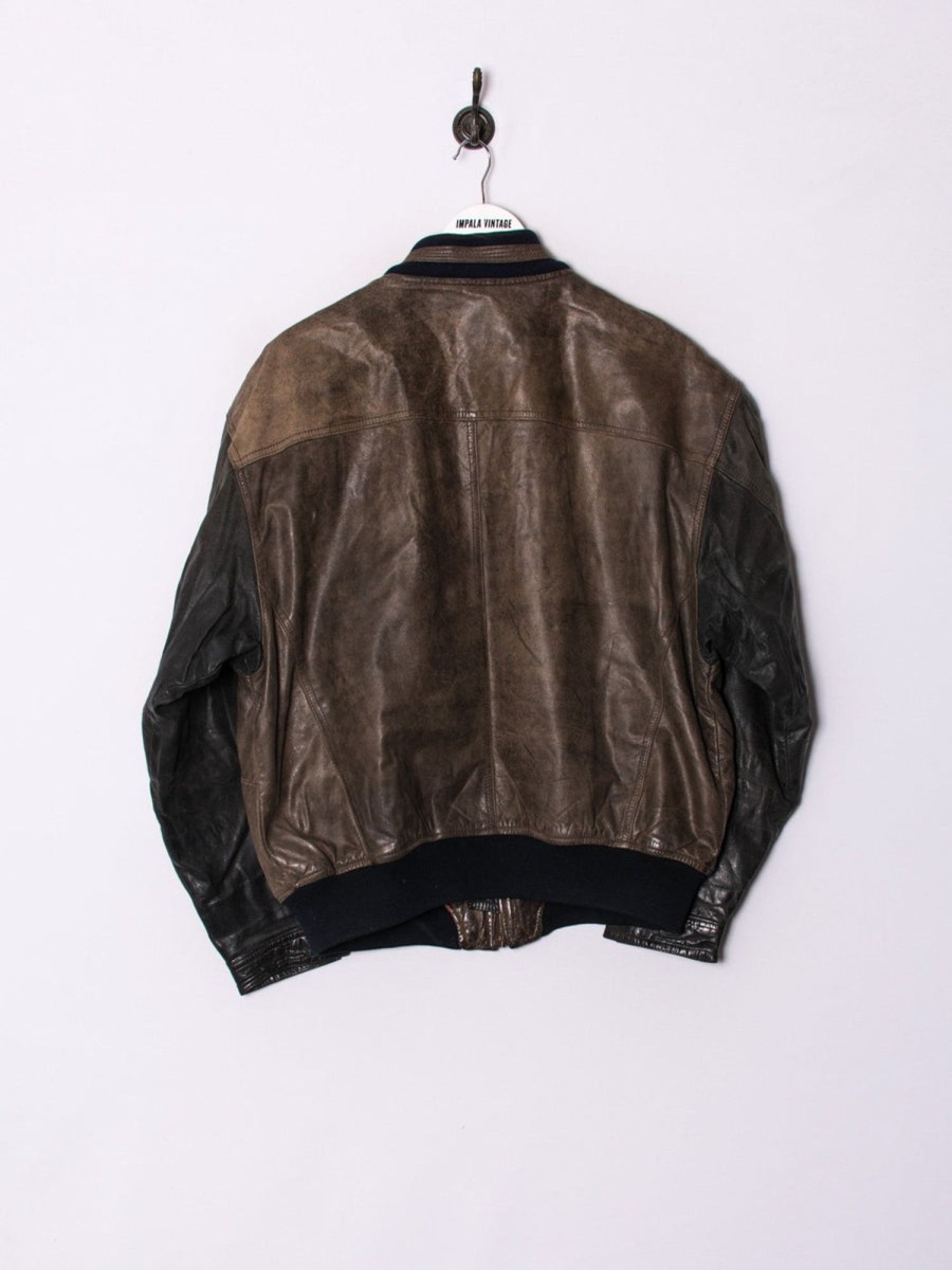 Impalavintage Trapper Leather Bomber Jacket Clearance