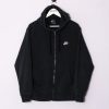 Impalavintage Nike Black V Zipper Hoodie New