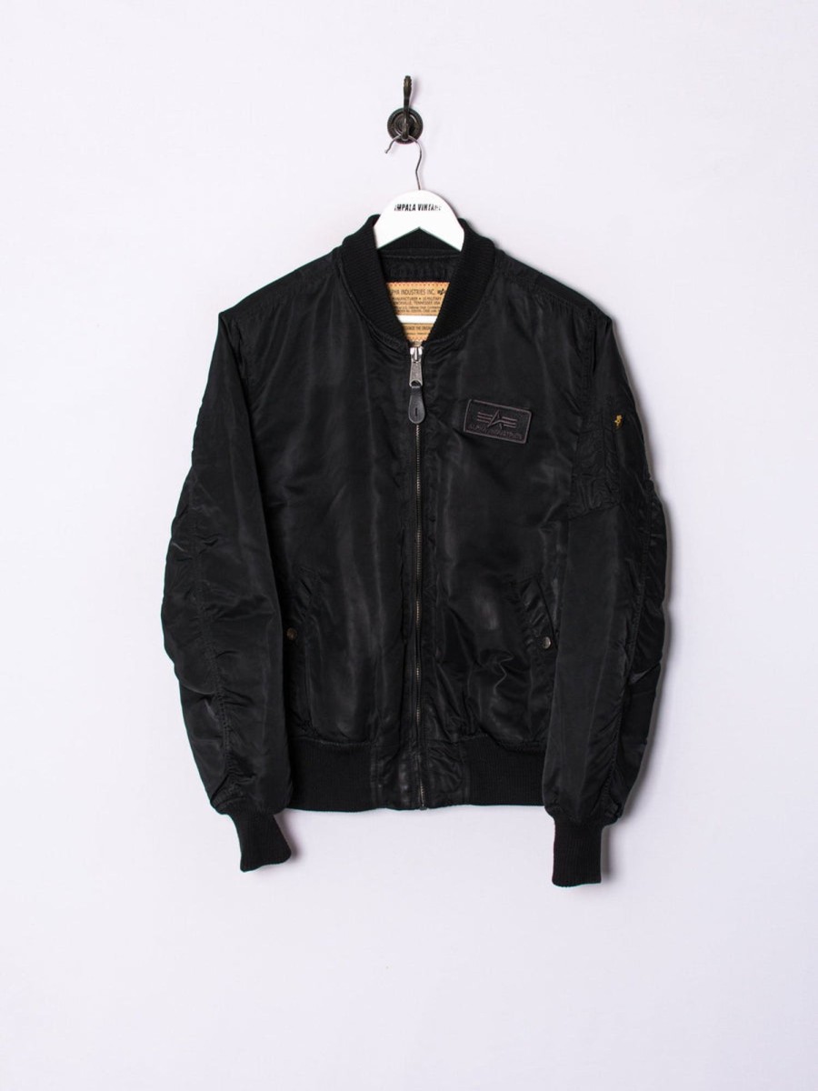 Impalavintage Alpha Industries Black Bomber Jacket Hot