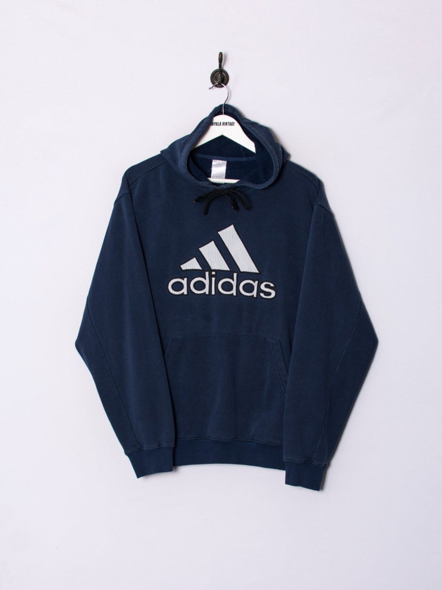 Impalavintage Adidas Navy Blue Hoodie Clearance