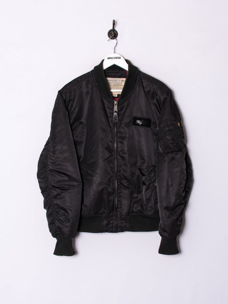 Impalavintage Alpha Industries Black Bomber Jacket Wholesale