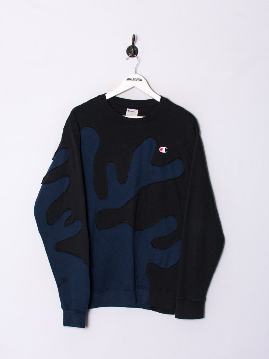 Impalavintage Champion Black & Blue Rework Sweatshirt Hot