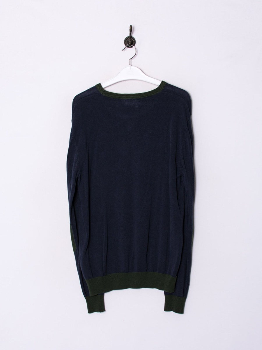 Impalavintage Fila Navy Blue & Green Light Sweater Clearance