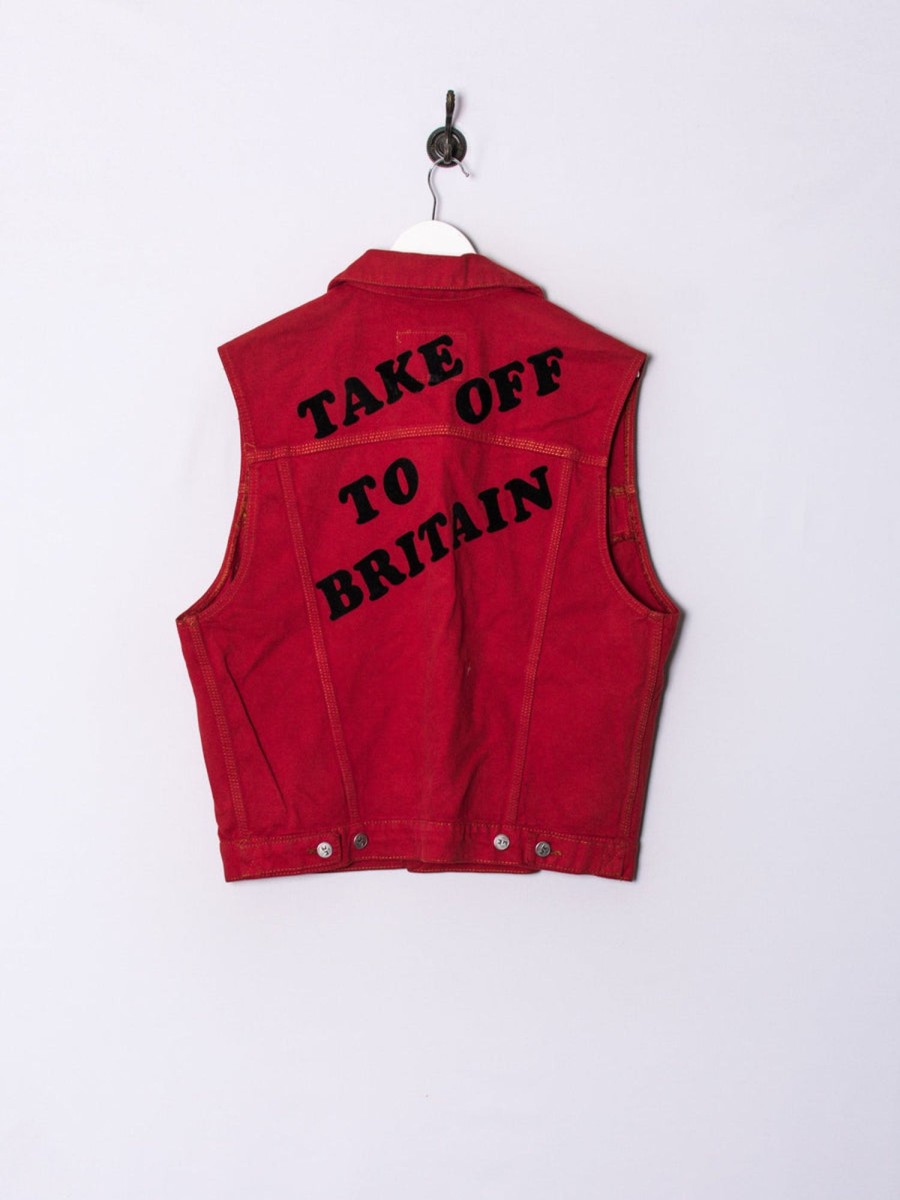 Impalavintage Mackee Red Denim Vest Hot