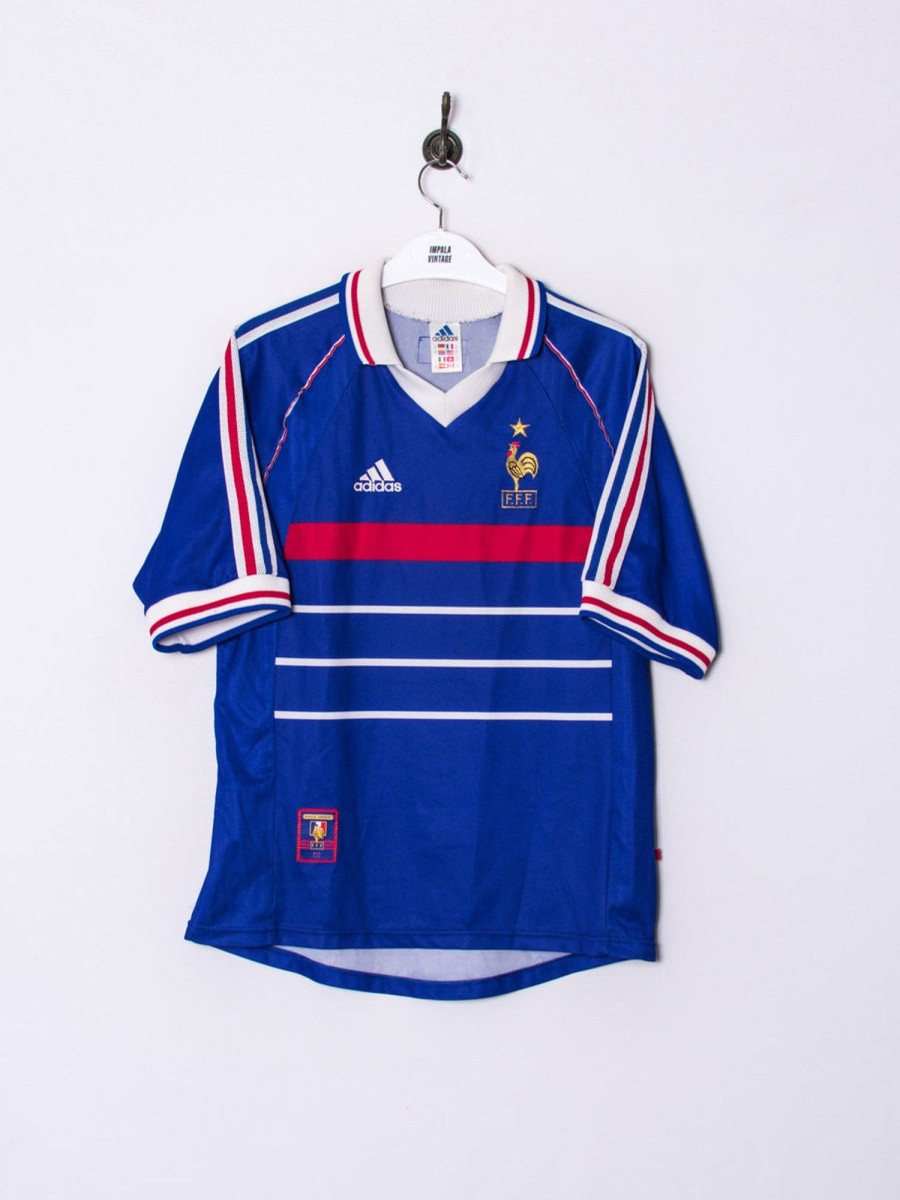 Impalavintage France National Team Fff Adidas Official Football 1998 Home Jersey Best