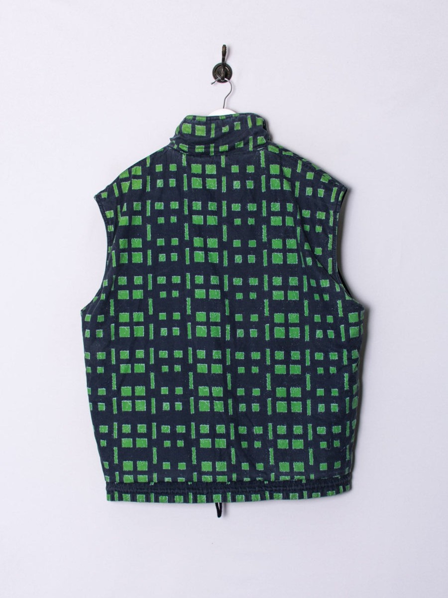 Impalavintage Green & Blue Reversible Vest Jacket Wholesale