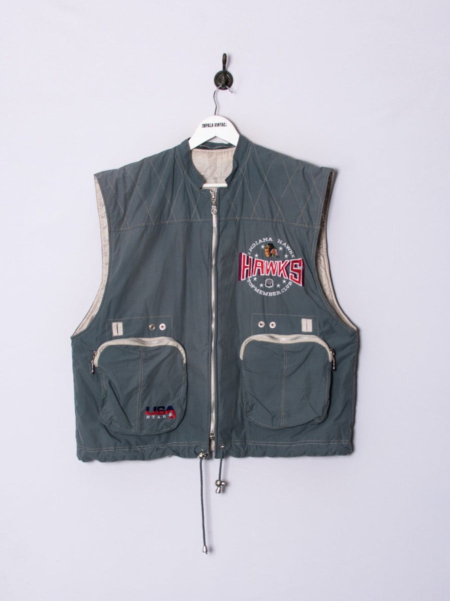 Impalavintage Indiana Hawks Usa Star Vest Nfl Vest Jacket Best