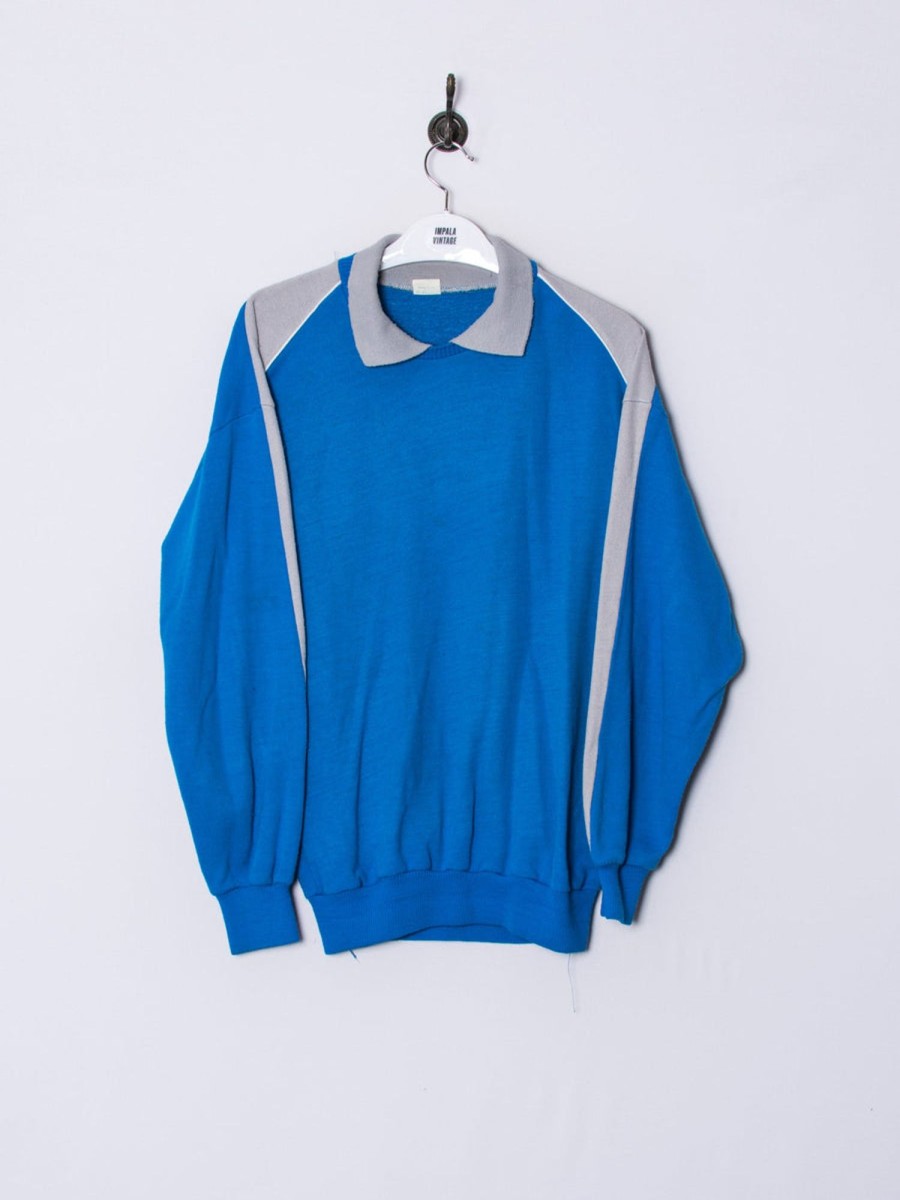 Impalavintage Blue & Grey Retro Sweatshirt Hot