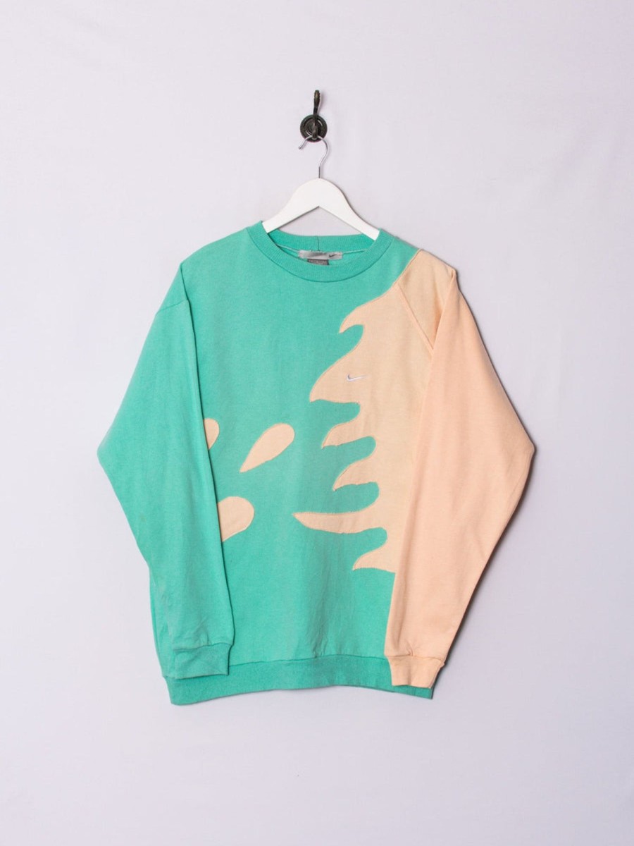 Impalavintage Nike Aquamarine & Salmon Rework Sweatshirt Online