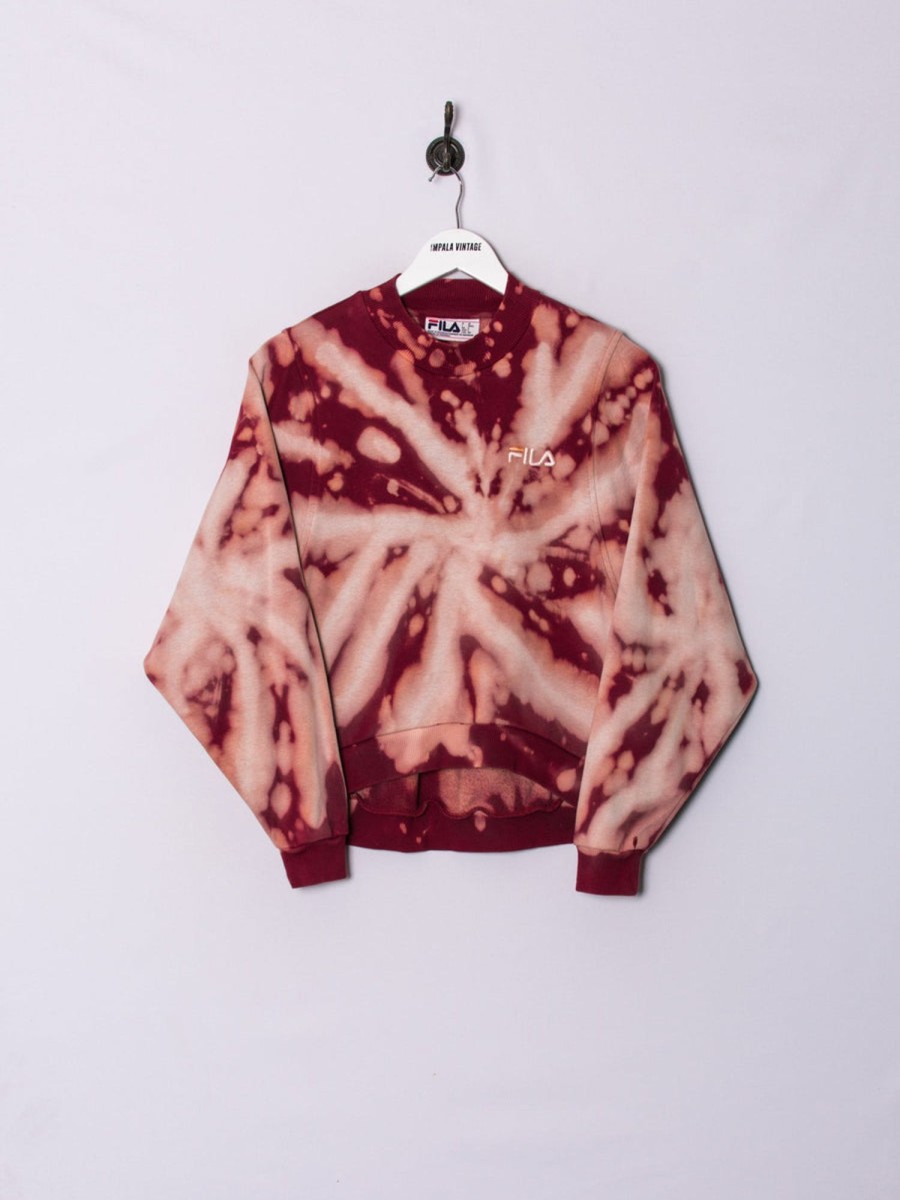 Impalavintage Fila Tie Dye Croptop Sweatshirt Hot