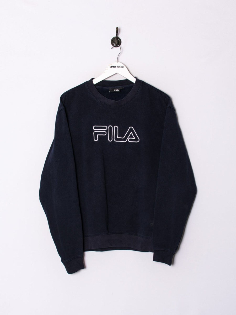 Impalavintage Fila Navy Blue Retro Sweatshirt Clearance