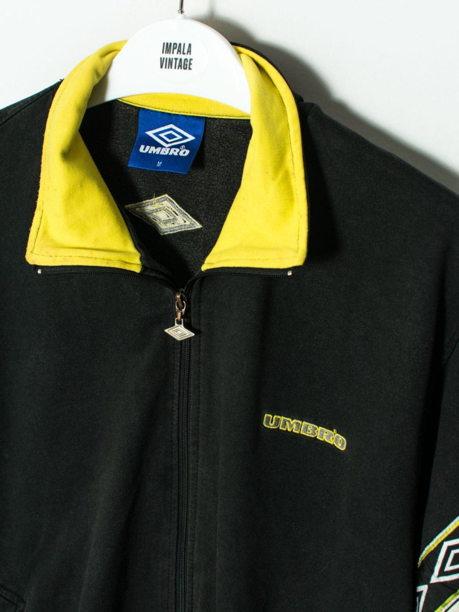 Impalavintage Umbro Black & Yellow Zipper Sweatshirt Hot