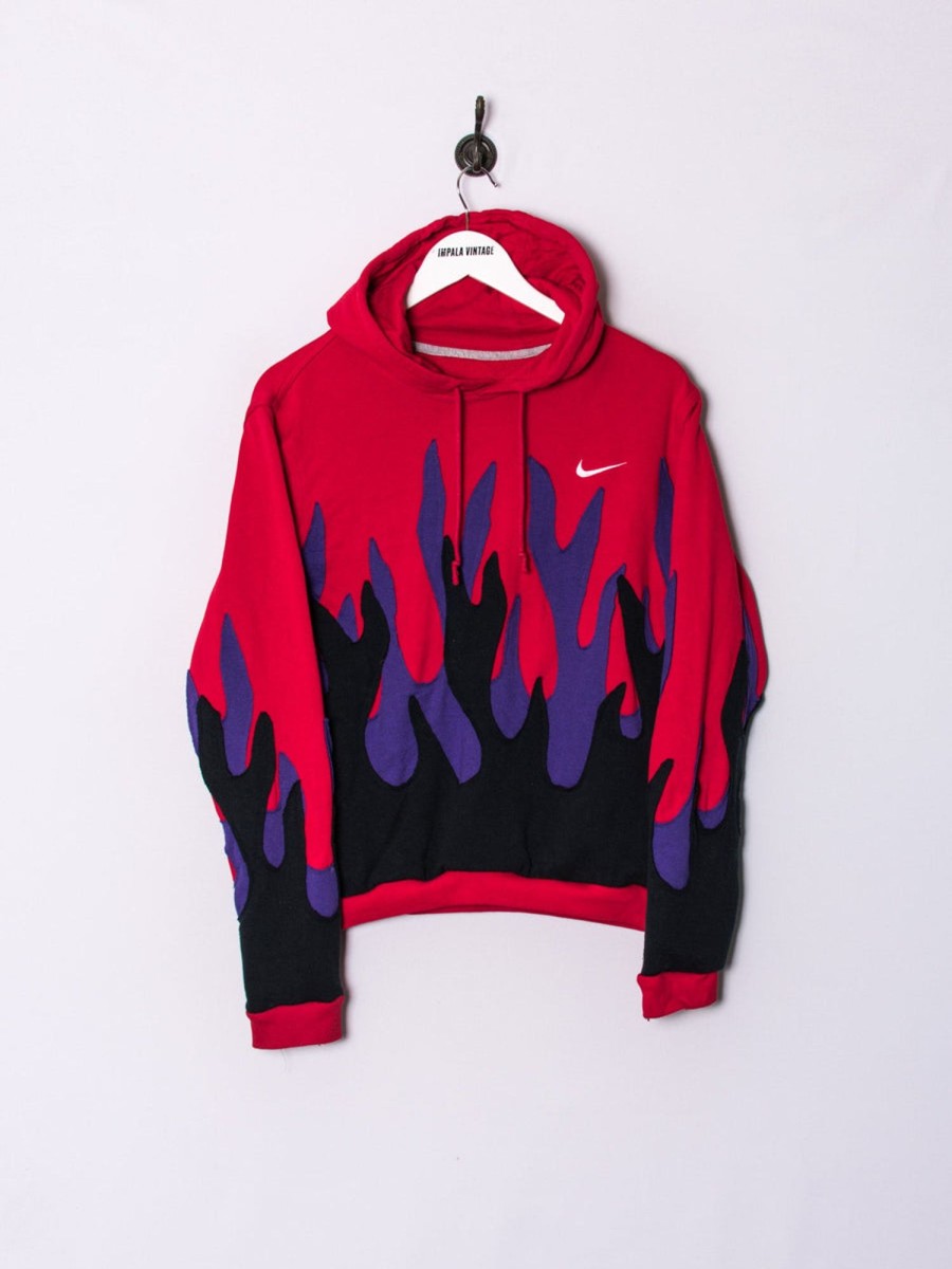 Impalavintage Nike Red Rework Hoodie Online