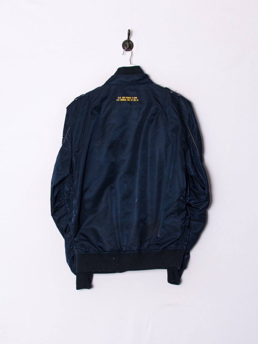 Impalavintage Alpha Industries Navy Blue Bomber Jacket Hot