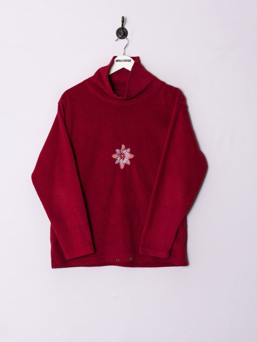 Impalavintage Flower Turtleneck Fleece Clearance